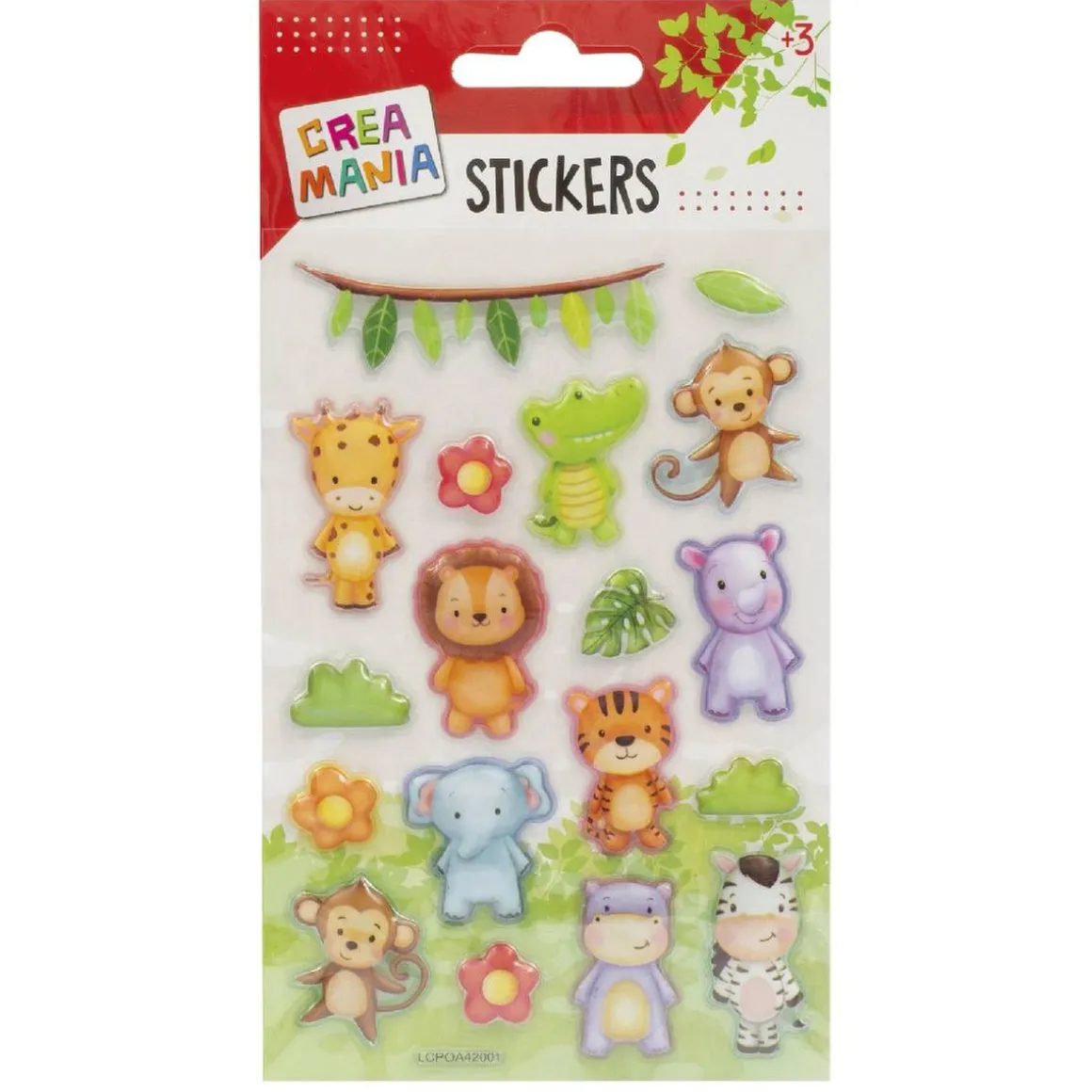 Creamania - Pegatinas Animales Selva/Granja con relieve (varios modelos)