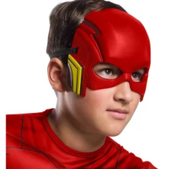 DC Cómics - Disfraz infantil Flash Deluxe, Jumpsuit musculoso y máscara ㅤ
