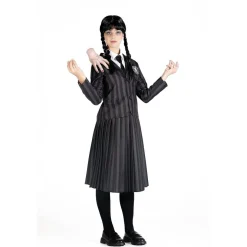 Disfraz Ciao de miércoles Addams, color negro y gris, 140cm ㅤ