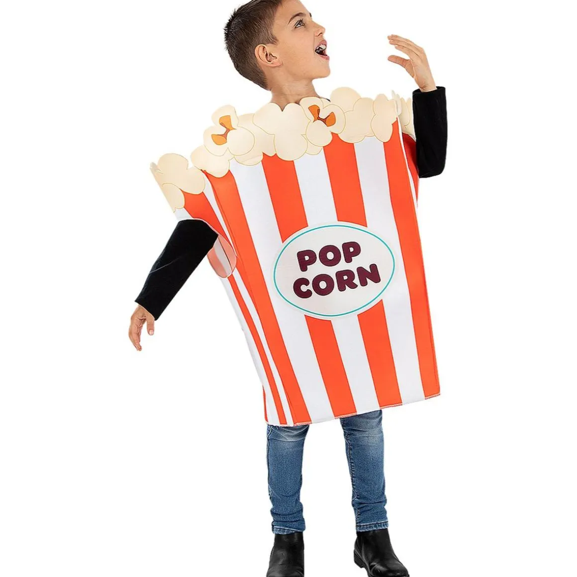 Disfraz de bolsa de palomitas para niños 7-12 años