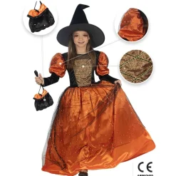 Disfraz de bruja premium niña 5-6 años