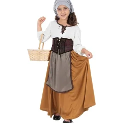 Disfraz de campesina medieval para niña 5-6 años