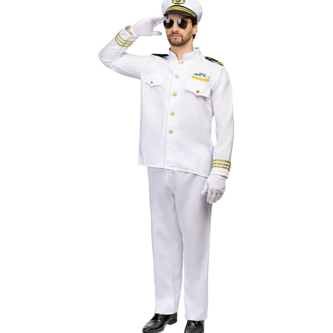 Disfraz de capitán de la marina para hombre XL