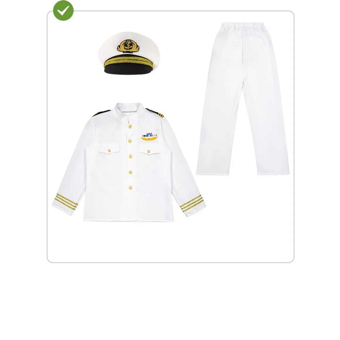 Disfraz de capitán de la marina para hombre XL