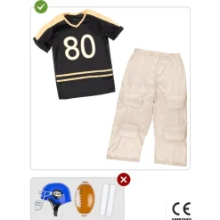 Disfraz de fútbol americano musculoso para niño 5-6 años