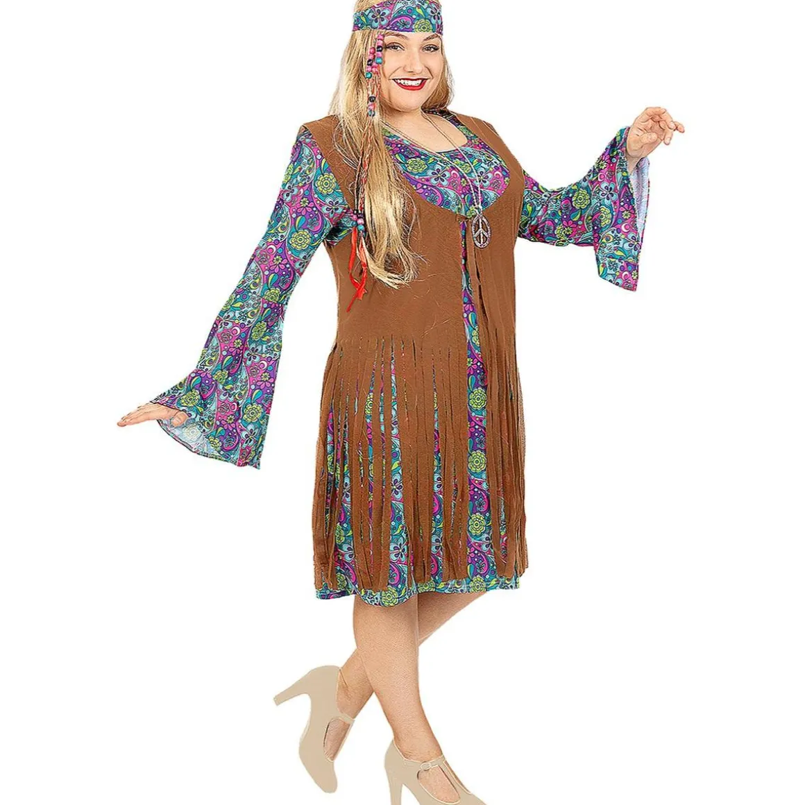 Disfraz de hippie para mujer L