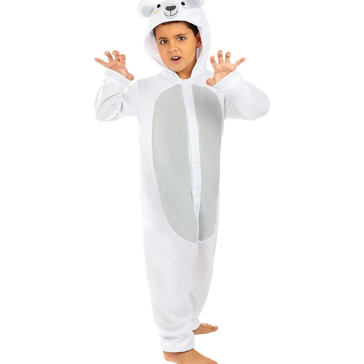 Disfraz de oso polar onesie para niños 10-12 años