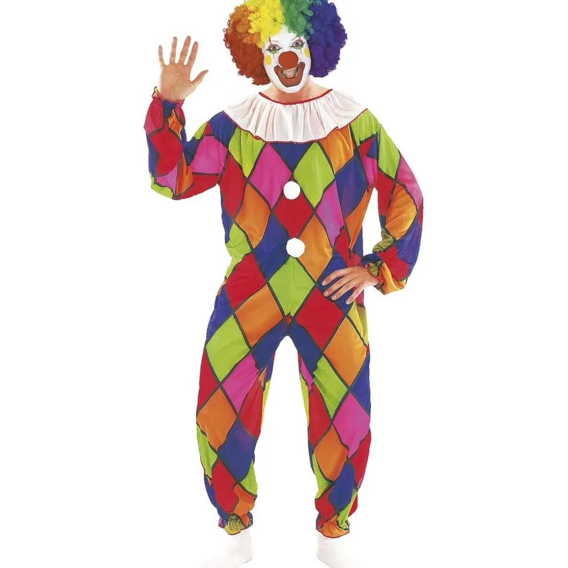 Disfraz de payaso adulto multicolor ㅤ