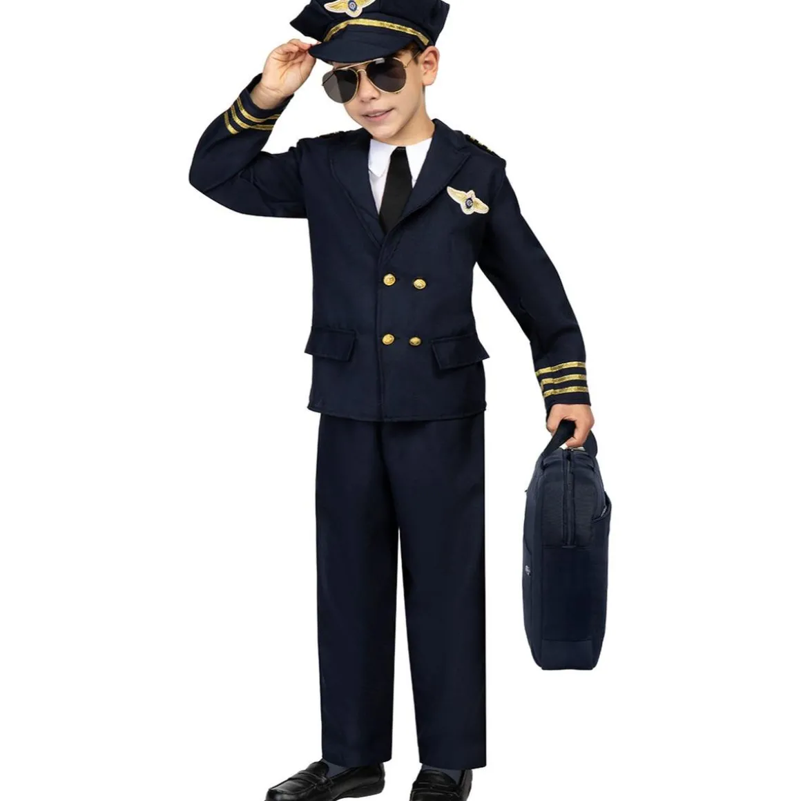 Disfraz de piloto de aviones para niño 7-9 años