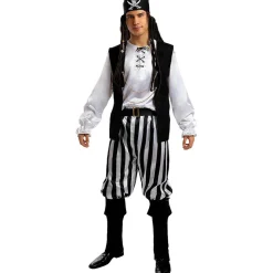 Disfraz de pirata a rayas para hombre - Colección blanca y negra L