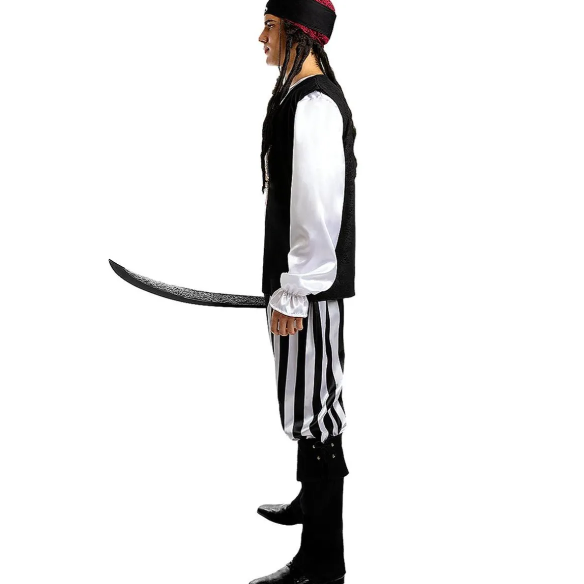 Disfraz de pirata a rayas para hombre - Colección blanca y negra L