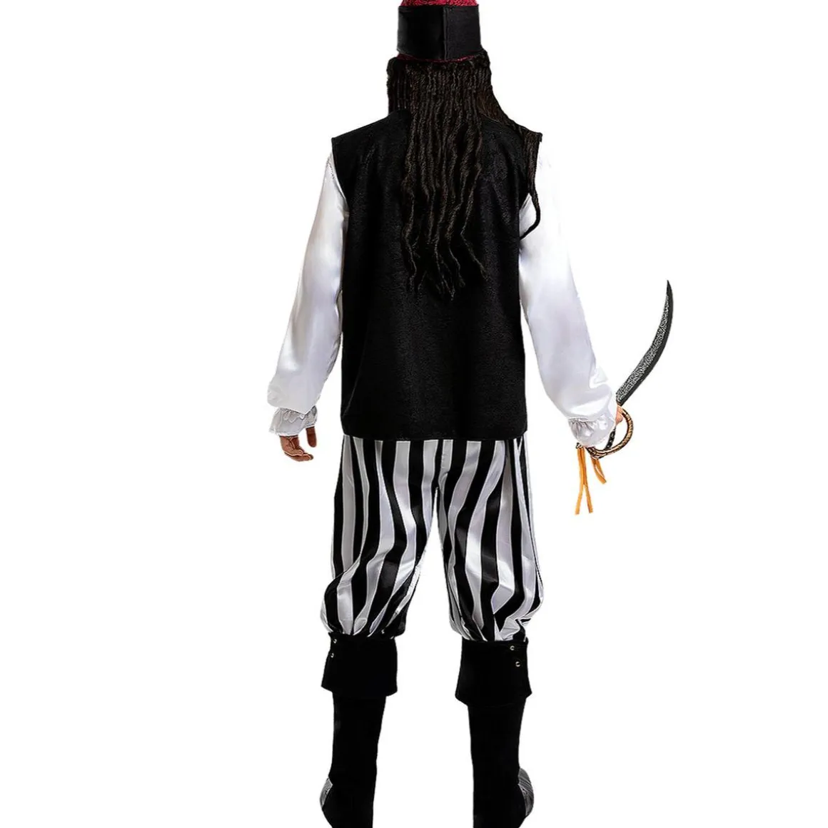 Disfraz de pirata a rayas para hombre - Colección blanca y negra L