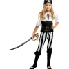 Disfraz de pirata a rayas para niña- Colección blanca y negra 10-12 años