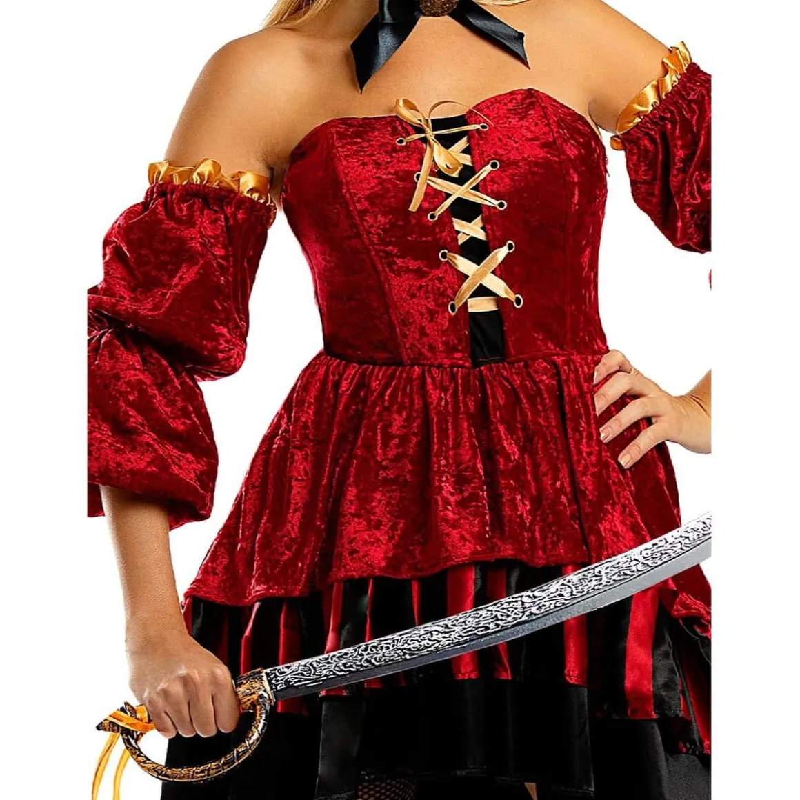 Disfraz de pirata corsaria elegante para mujer XL