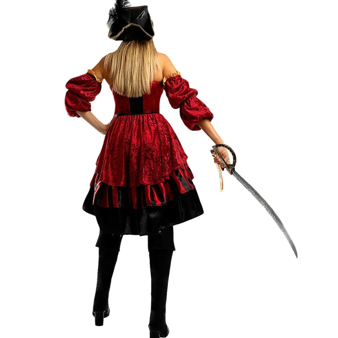 Disfraz de pirata corsaria elegante para mujer XL