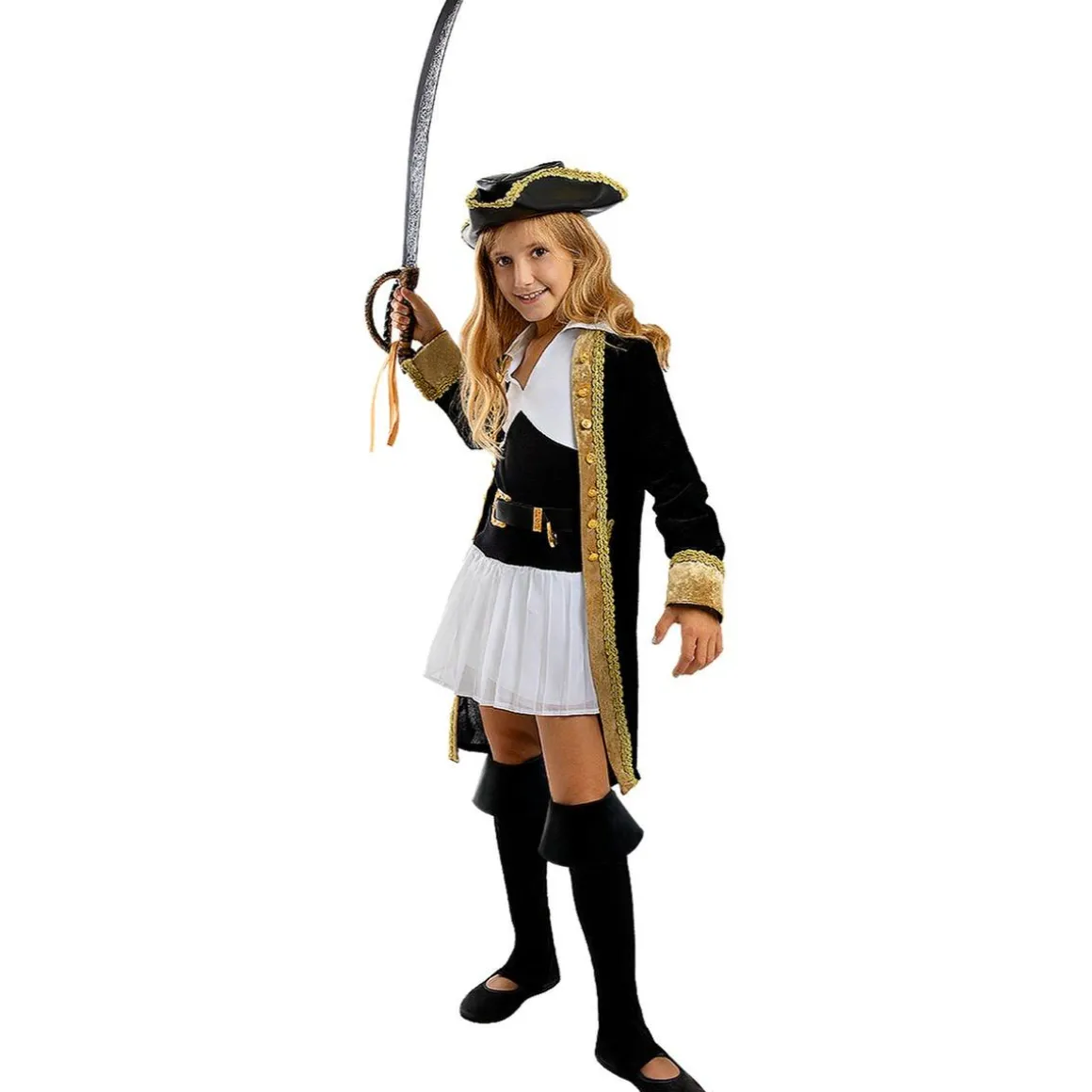Disfraz de pirata deluxe para niña- Colección colonial 5-6 años