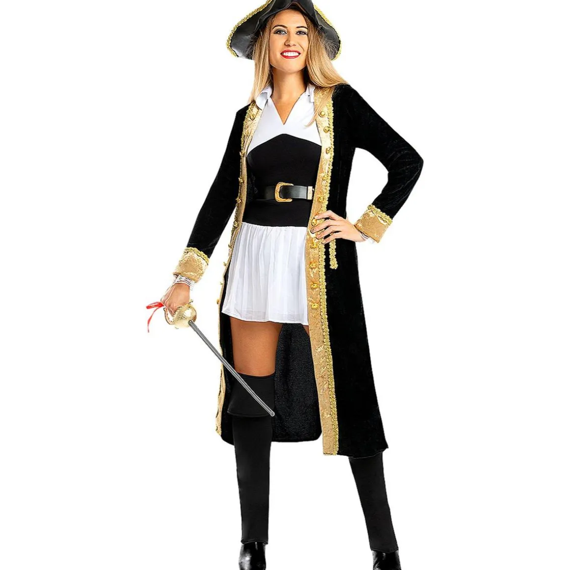 Disfraz de pirata deluxe para mujer - Colección colonial S