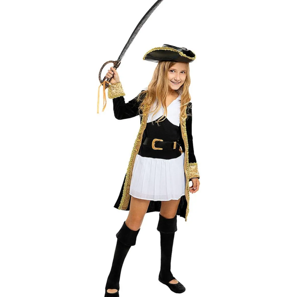Disfraz de pirata deluxe para niña- Colección colonial 3-4 años