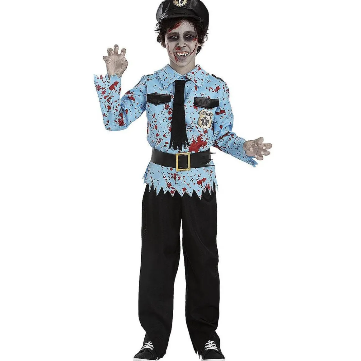 Disfraz de Policía Zombie (7-9 años)