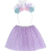 Disfraz de sirena con falda brillante y tiara ㅤ