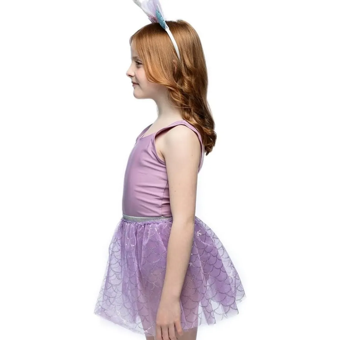 Disfraz de sirena con falda brillante y tiara ㅤ