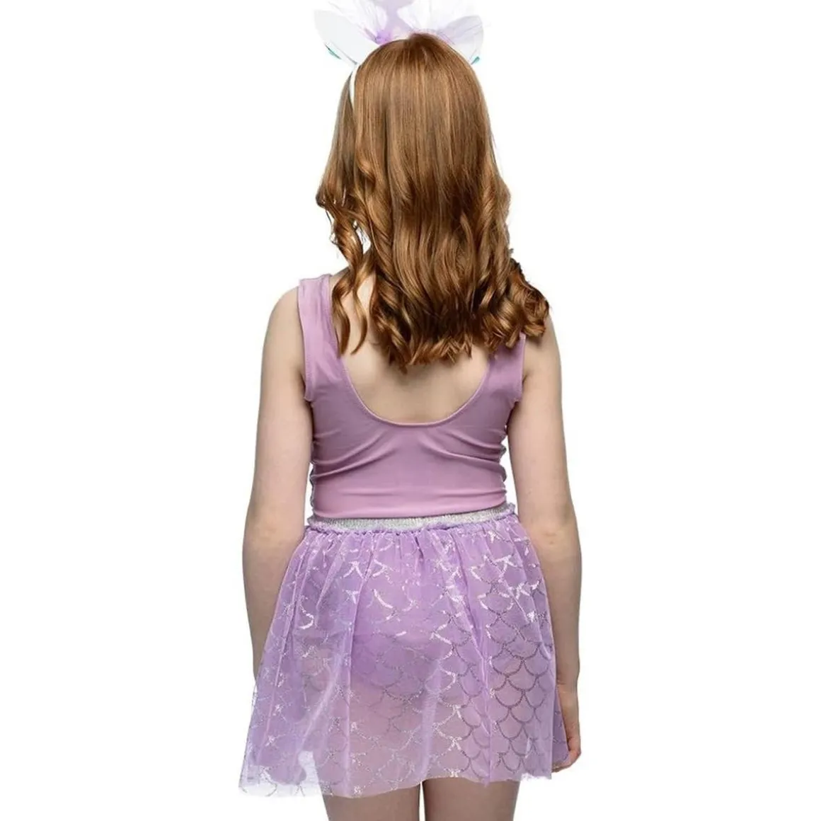 Disfraz de sirena con falda brillante y tiara ㅤ