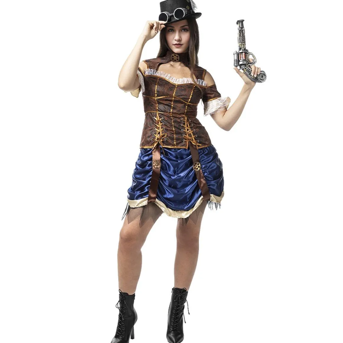 Disfraz de Steampunk corto para mujer S