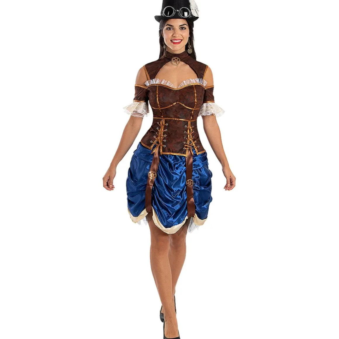 Disfraz de Steampunk corto para mujer XXL