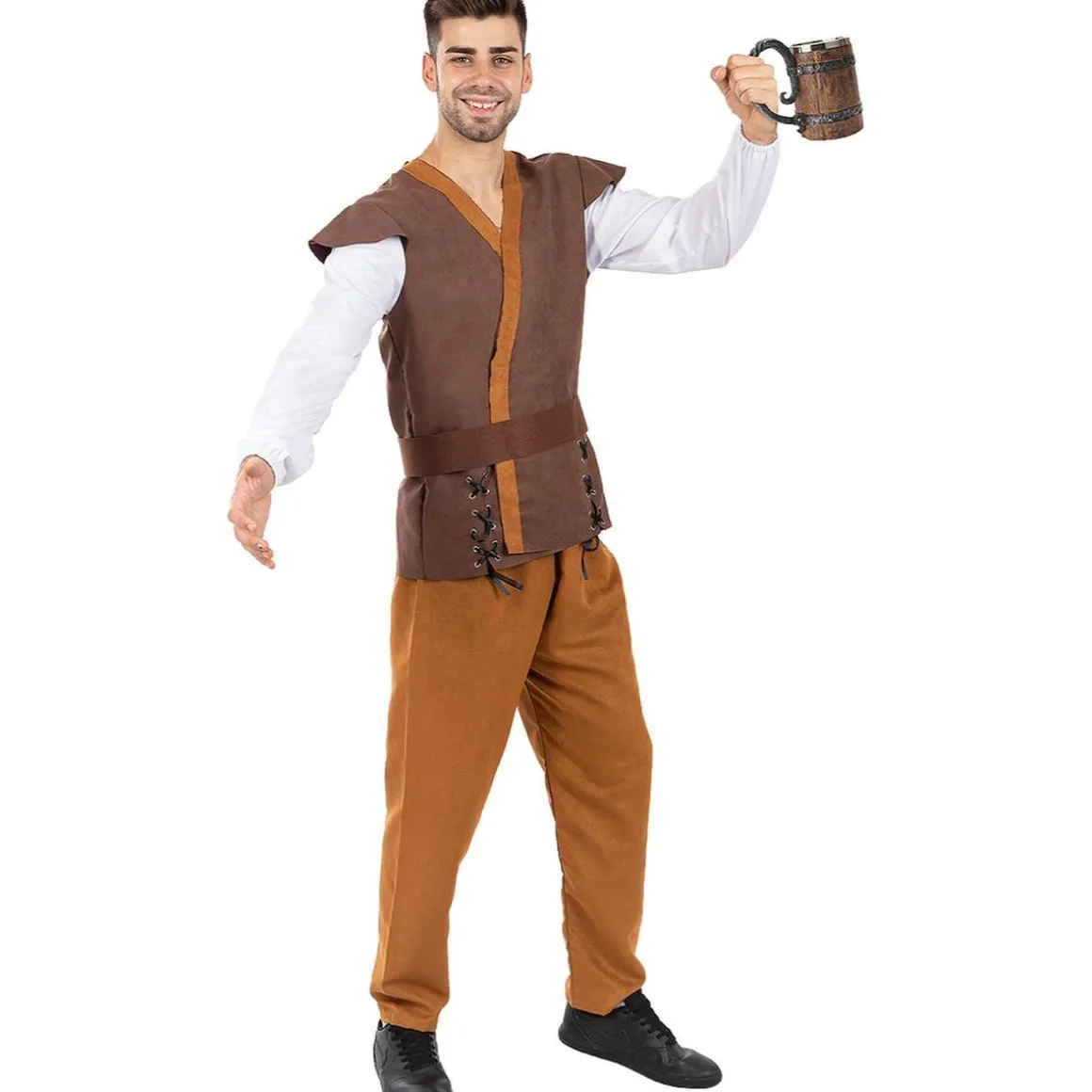 Disfraz de tabernero medieval para hombre XL