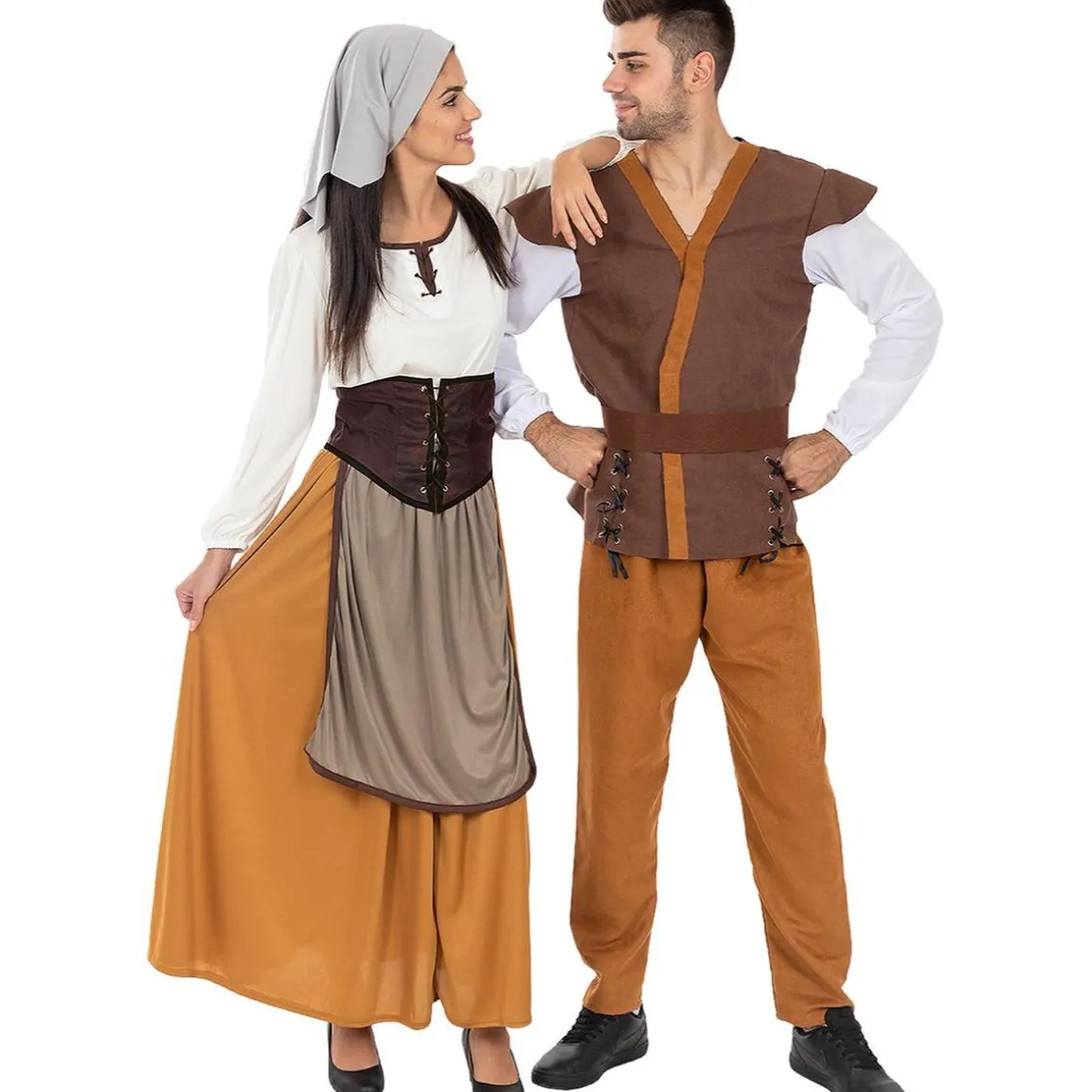 Disfraz de tabernero medieval para hombre XL