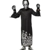 Disfraz Esqueleto Siniestro con capucha y guantes para Halloween, Carnaval y Fiestas