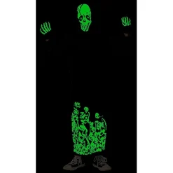Disfraz Esqueleto Siniestro con capucha y guantes para Halloween, Carnaval y Fiestas
