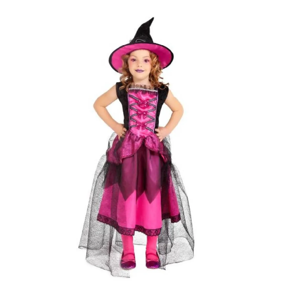 Disfraz infantil - Bruja chic rosa 5-7 años