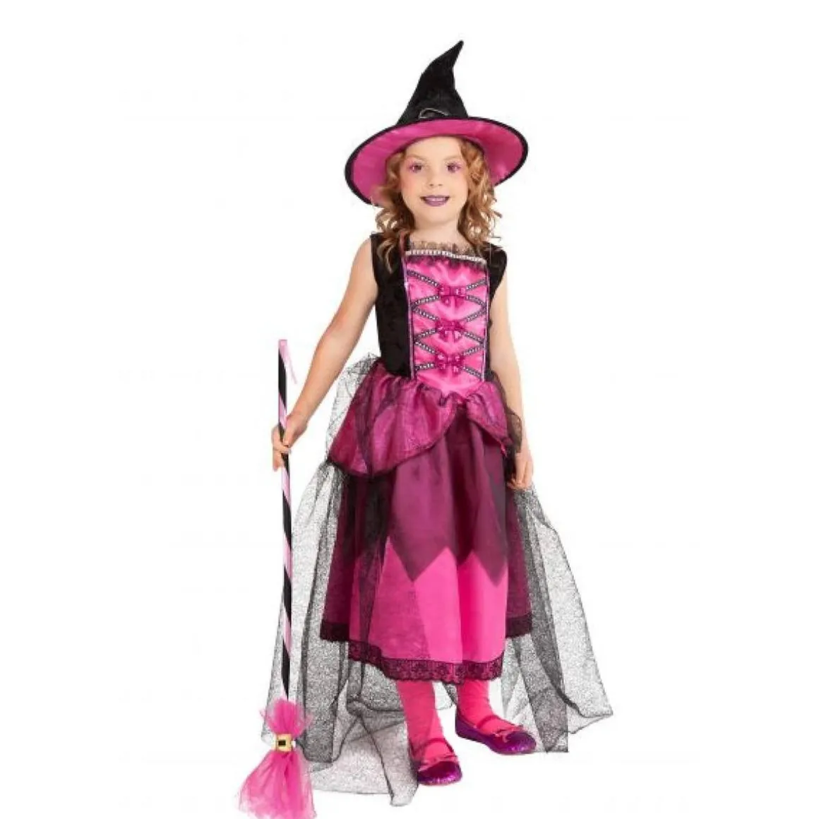 Disfraz infantil - Bruja chic rosa 5-7 años