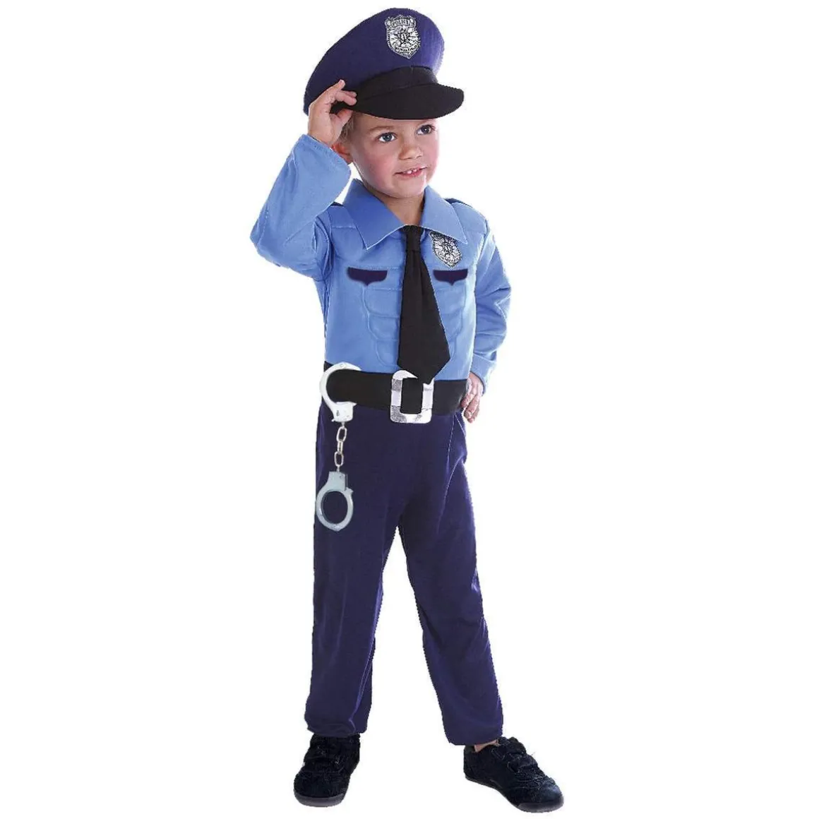 Disfraz infantil de Policía con músculos 3-4 años