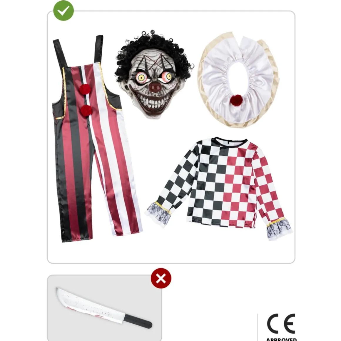 Disfraz Payaso Terrorífico Premium niño 7-9 años