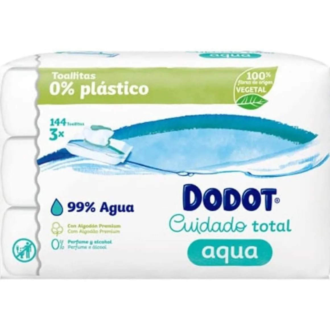 Dodot - Toallitas Hidratantes Aqua Sin Plástico 3x48