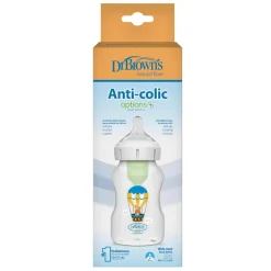Dr. Brown's - Biberón Anticólico Options+ Boca Ancha 330 ml - Conejo