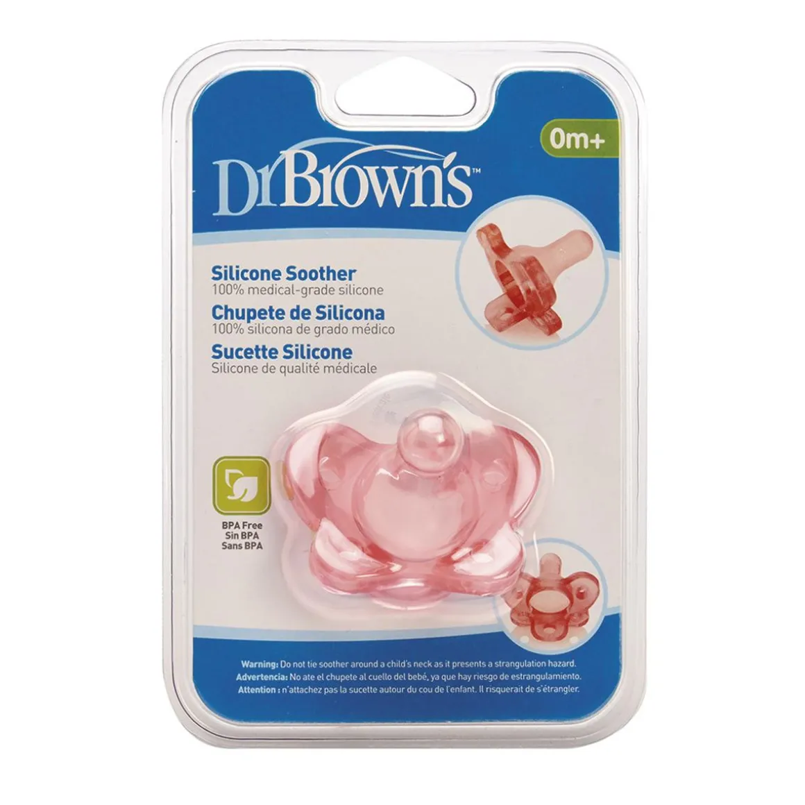 Dr Brown's - Chupete de Silicona 1 Pieza Rosa