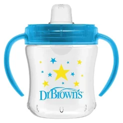 Dr. Brown´s - Vaso Transición boquilla suave 180 ml Azul