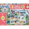 Educa Borras - DragonBallZ - Puzzle Doble Vista Casa Interior y Exterior 100 Piezas ㅤ