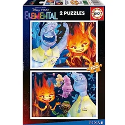 Educa Borras - Educa - Conjunto de 2 puzzles para niños con 100 piezas con imágenes Elemental | Medidas: 40 x 28 cm. Recomendado a partir de 6 años (19734) ㅤ