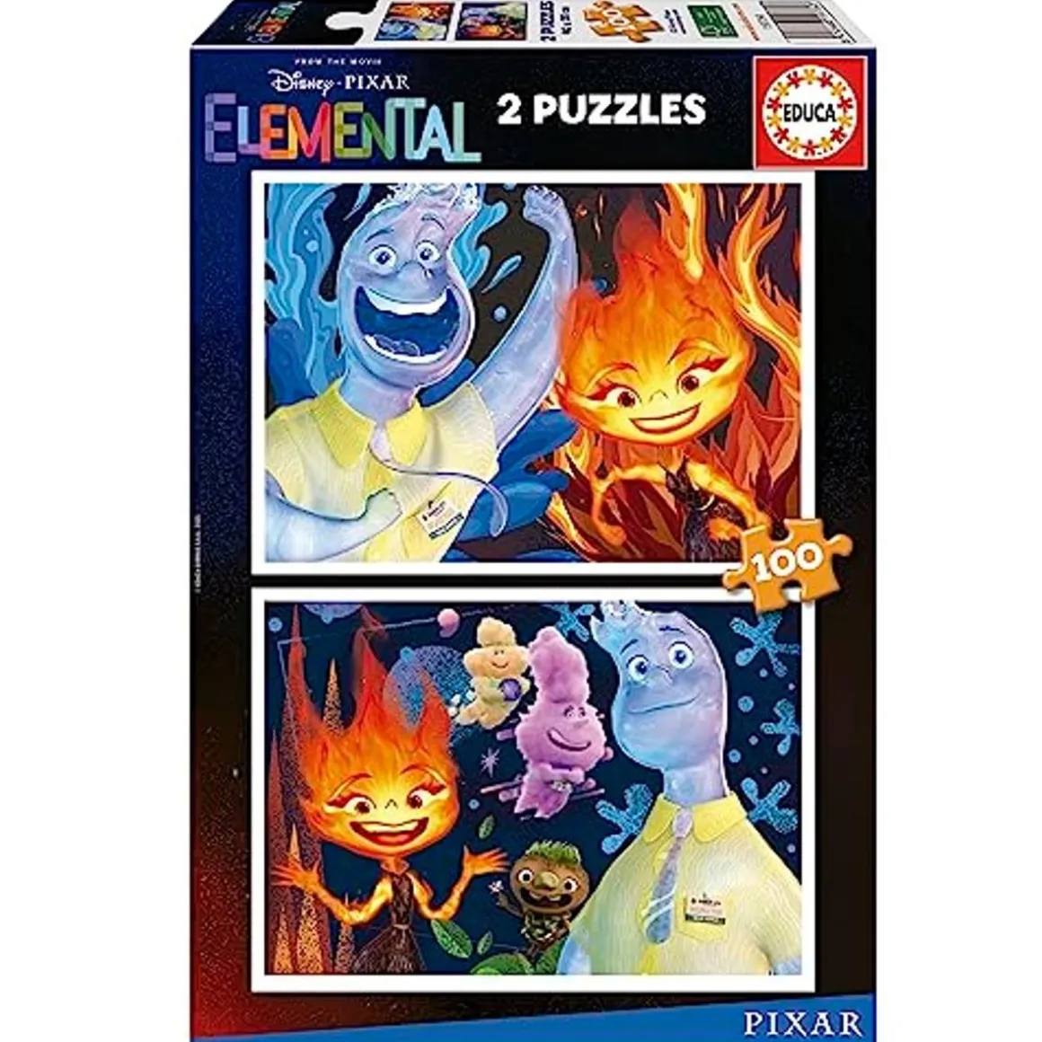 Educa Borras - Educa - Conjunto de 2 puzzles para niños con 100 piezas con imágenes Elemental | Medidas: 40 x 28 cm. Recomendado a partir de 6 años (19734) ㅤ