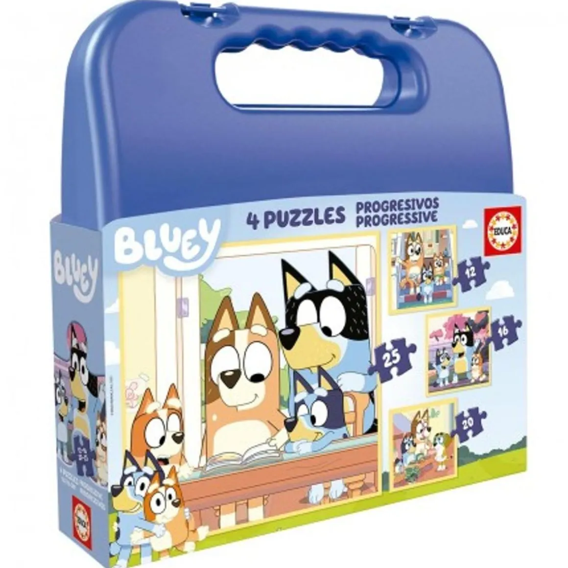 Educa Borras - Maletín 4 Puzzles progresivos Bluey