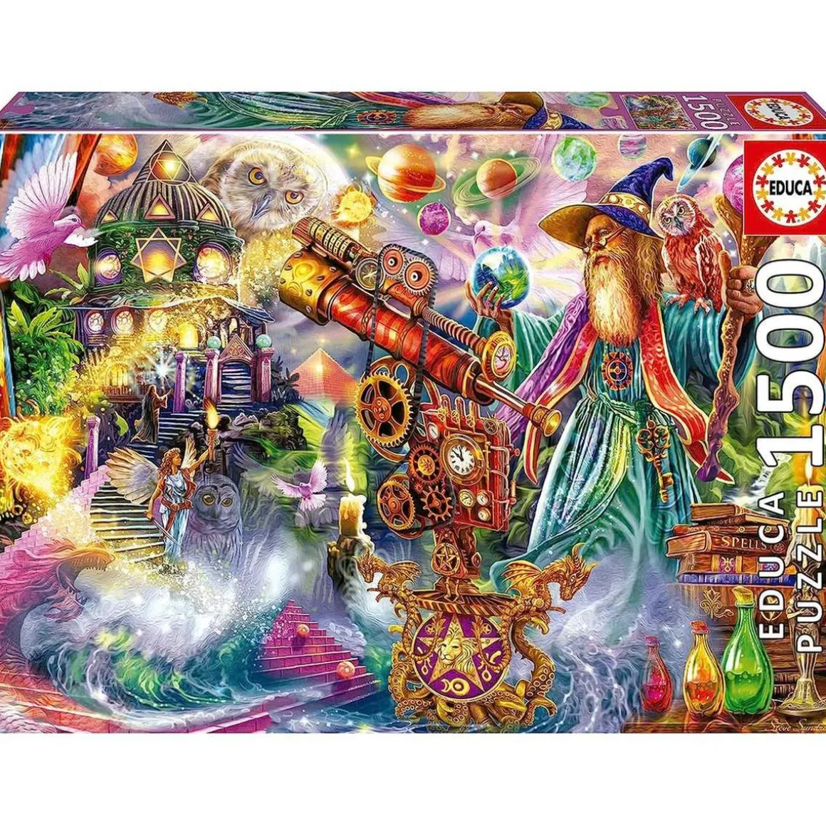 Educa Borras - Puzzle Hechizo de Mago 1500 piezas con cola fix ㅤ