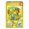 Educa Borrás - Animales Salvajes - Pack 4 Puzzles Progresivos