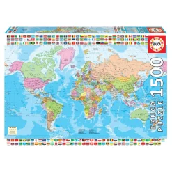 Educa Borrás - Mapa-Mundi Político Puzzle 1500 Piezas