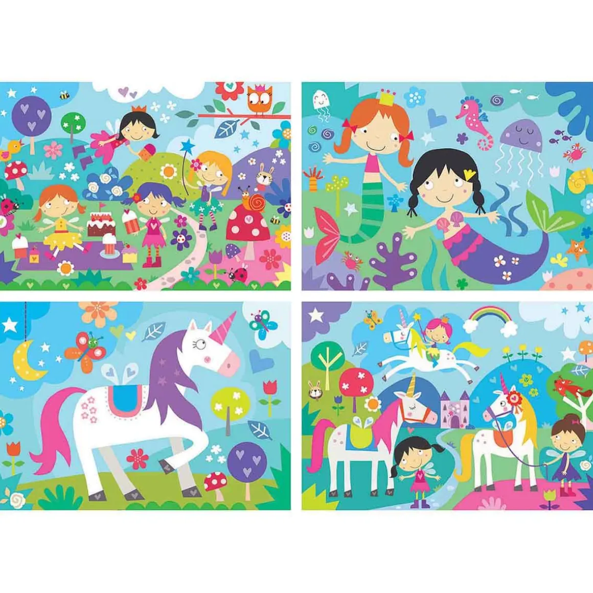 Educa Borrás - Mundo de fantasía - Pack 4 puzzles progresivos