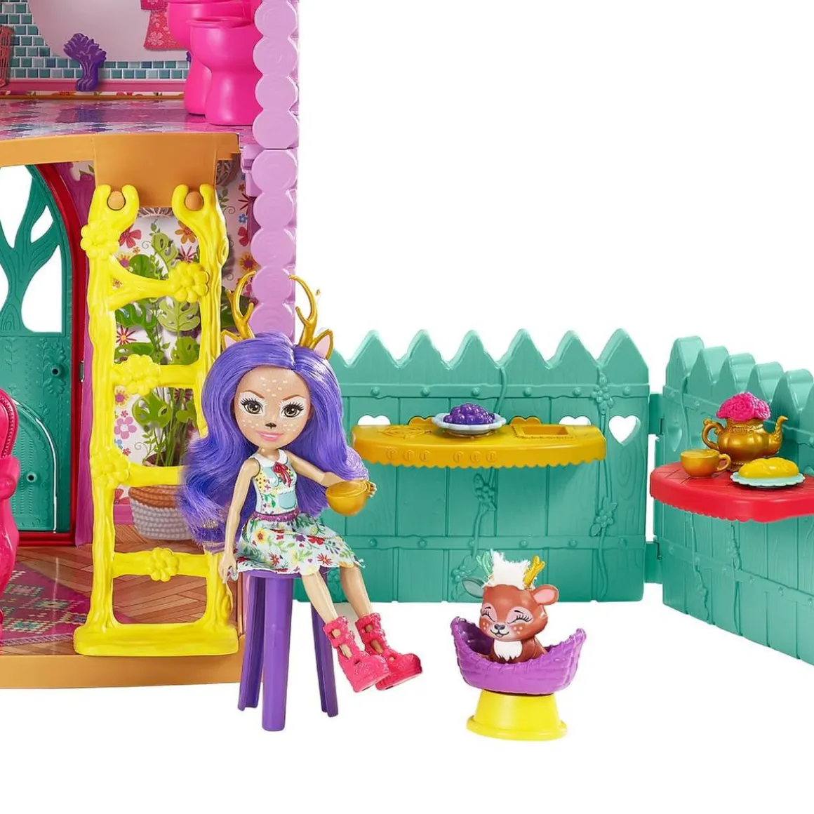 Enchantimals - muñeca Danessa Deer con casa de ciervos