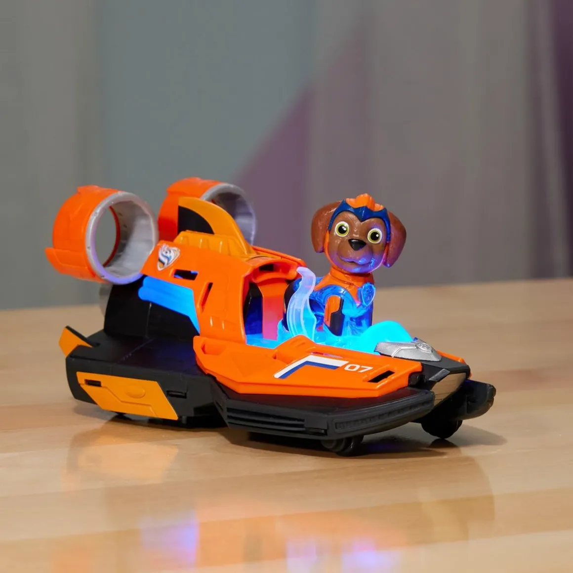Energía - Patrulla Canina - Aerodeslizador de juguete con figura de acción de Zuma, luces y sonidos ㅤ